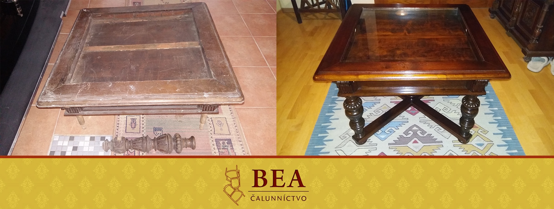 Renovácia starožitného nábytku – BEA Košice | Reštaurovanie a obnova historického nábytku (pred a po)